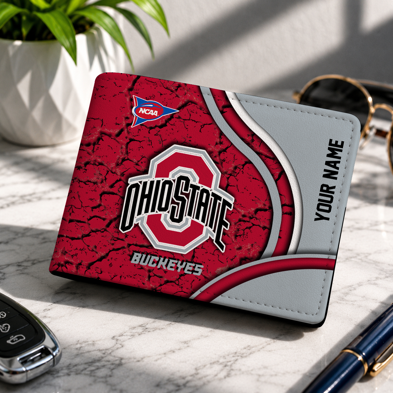 MEGA SALE NCAA FBS05 OSB OHIO STATE BUCKEYES LEATHER WALLET
