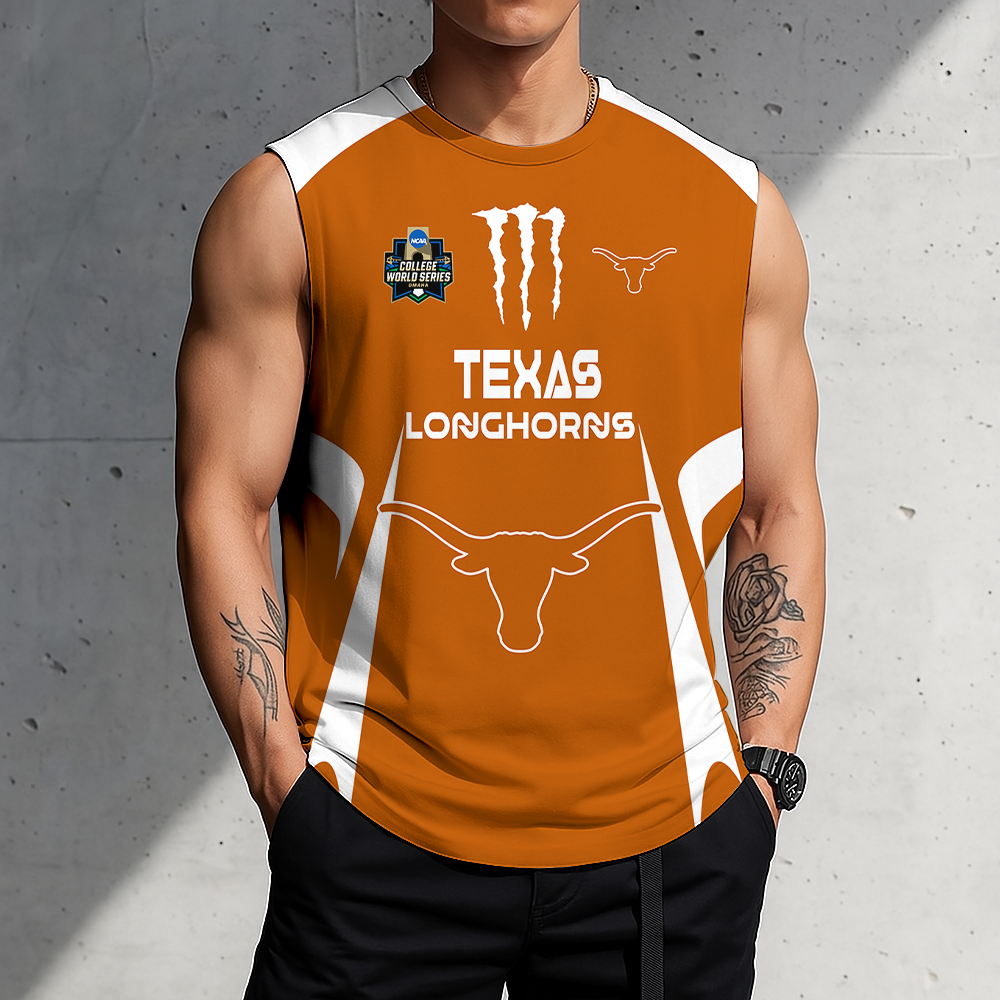 3D PRINT TEE NCAA CWS05 TXL TX LONGHORNS MEN'S GYM SHIRT