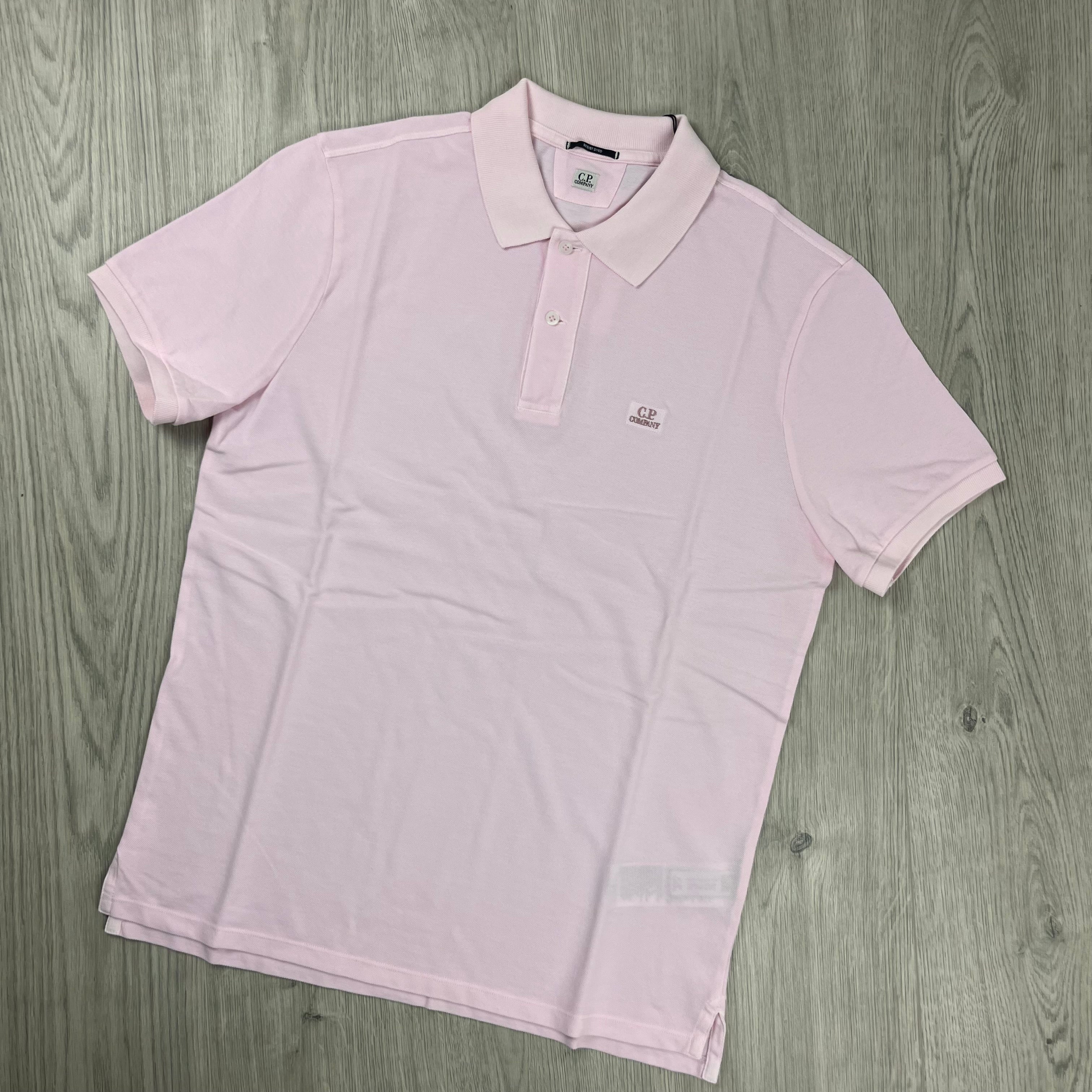 CP Company Piquet Polo Shirt - Pink Ironleague