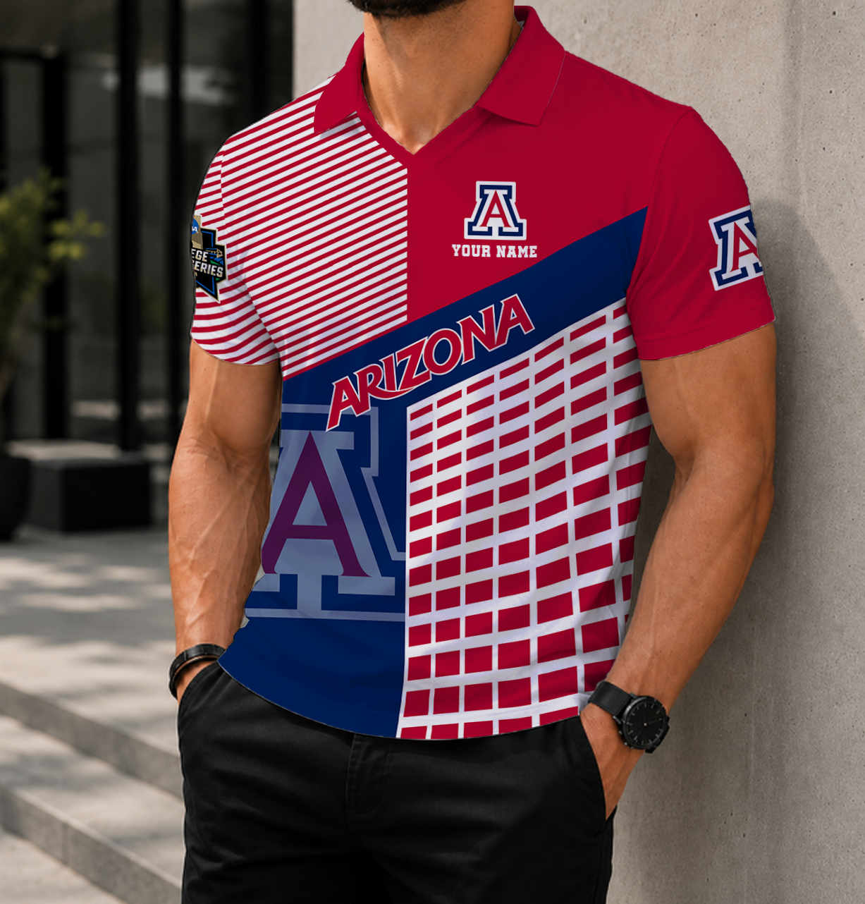 LIMITED EDITION - NEW CUSTOMIZED NCAA CWS06 ARW ARIZONA WILDCATS POLO SHIRT