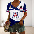 VIRAL EDITON - NEW CUSTOMIZED CWS NCAA06 ARW AR WILCATS V-NECK FEMALE SHIRT