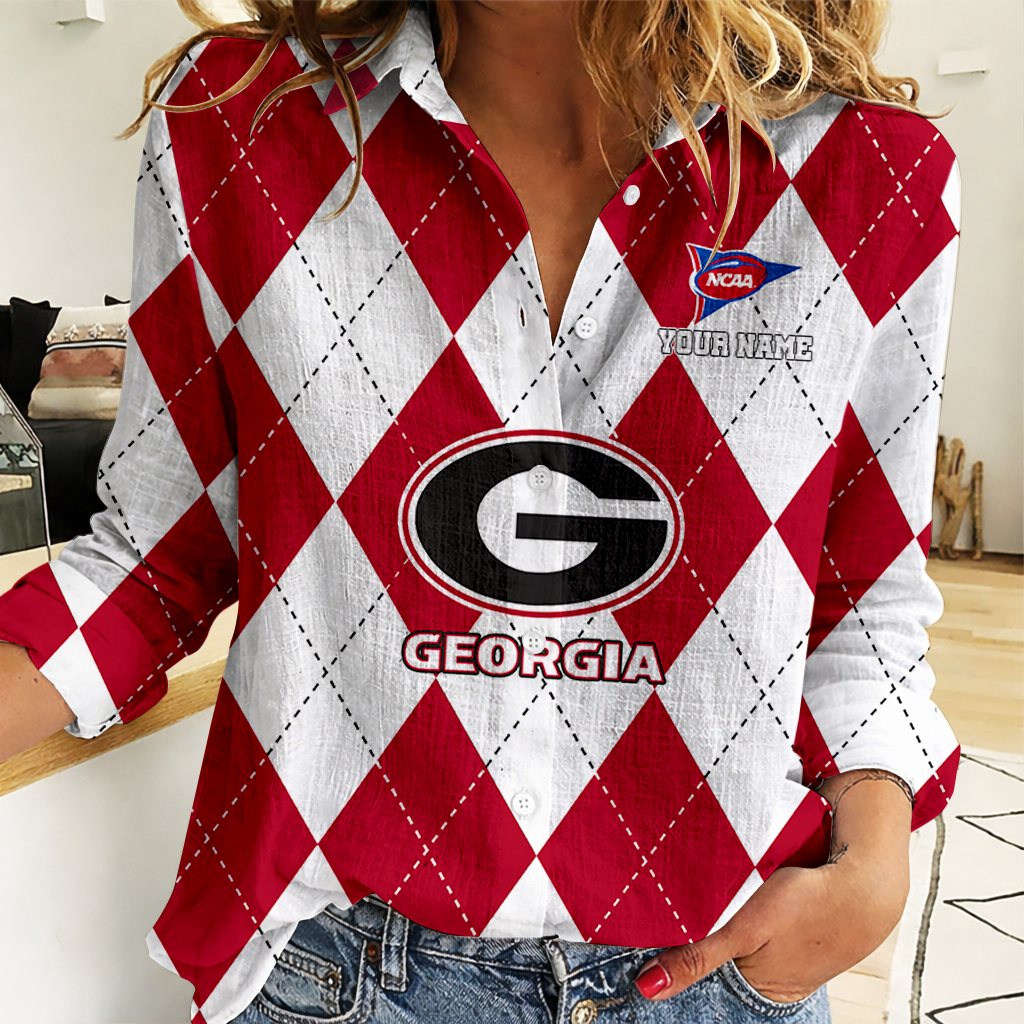 LIMITED DROP NCAA FBS06 GEB GE BULLGOGS WOMEN CASUAL SHIRT FOR FAN