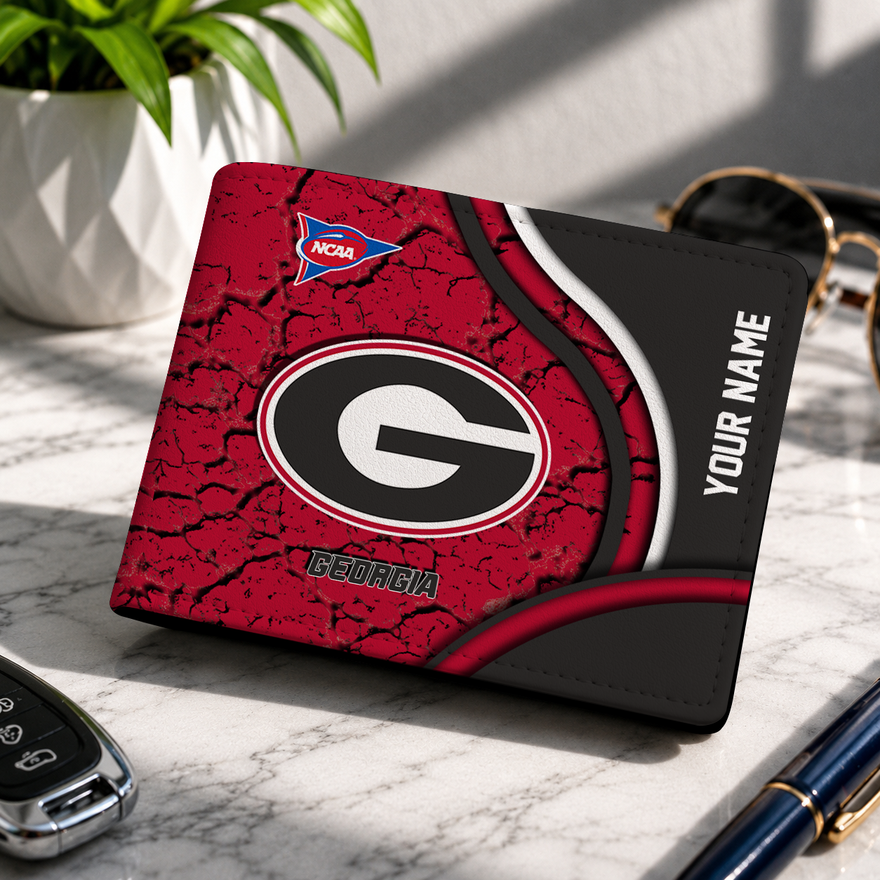 MEGA SALE NCAA FBS06 GEB GEORGIA BULLDOGS LEATHER WALLET