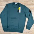 Stone Island Organic Cotton Fleece Sweatshirt in Bottle Green Ironleague