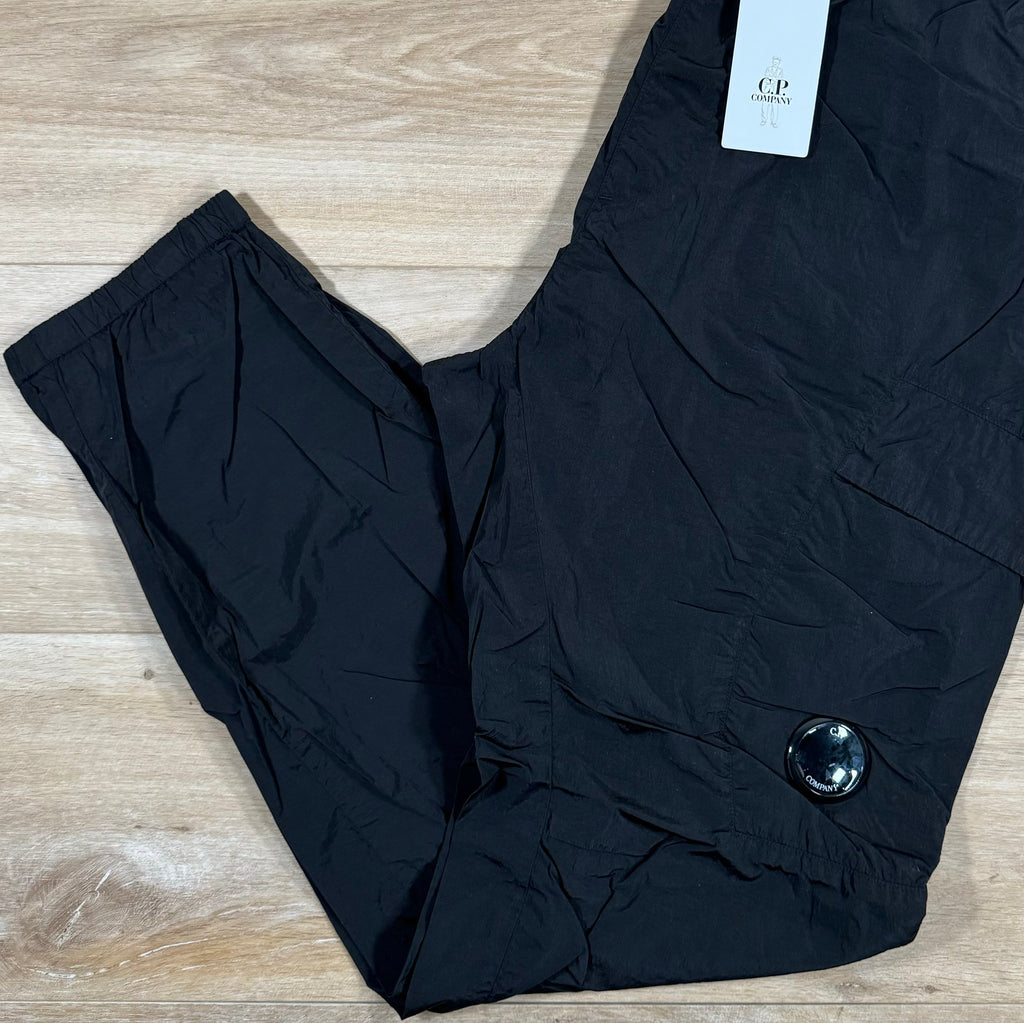CP Company Chrome Nylon Cargo Pants in Black Ironleague