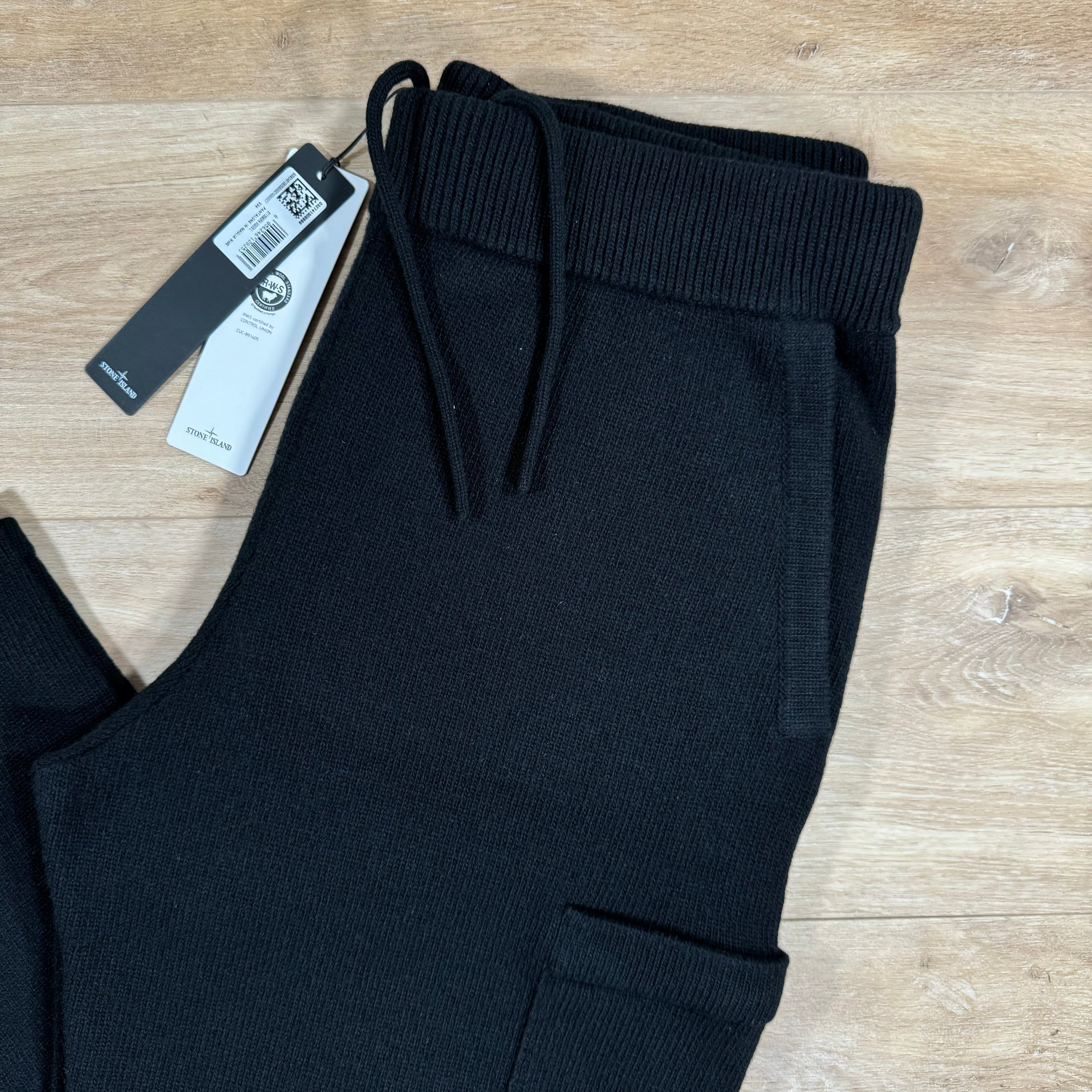 Stone Island Loose Fit Wool Ghost Sweatpants in Black Ironleague