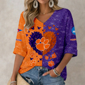 LIMITED DROP NCAA FBS07 CST CS TIGERS WOMEN'S HEART V-NECK LONG SLEEVE SHIRT