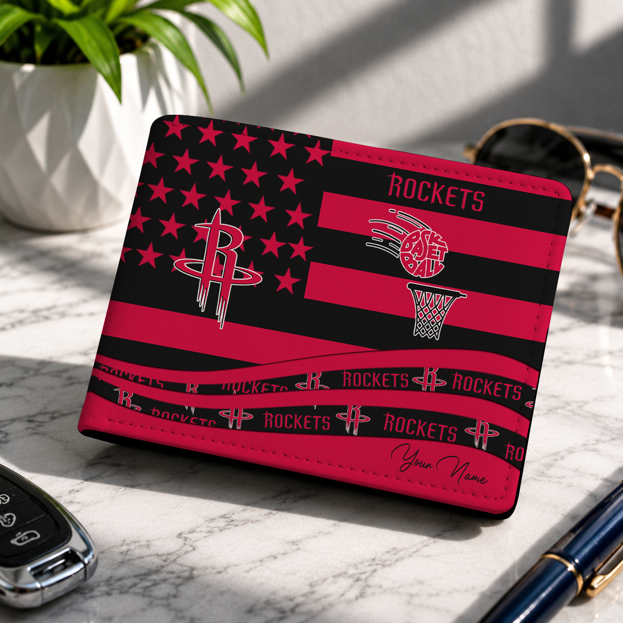 FINAL SALE NBA07 HRO HOUSTON ROCKETS LEATHER WALLET