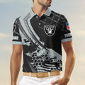 LIMITED EDITION - NEW CUSTOMIZED NFL07 LVR LAS VEGAS RAIDERS POLO SHIRT