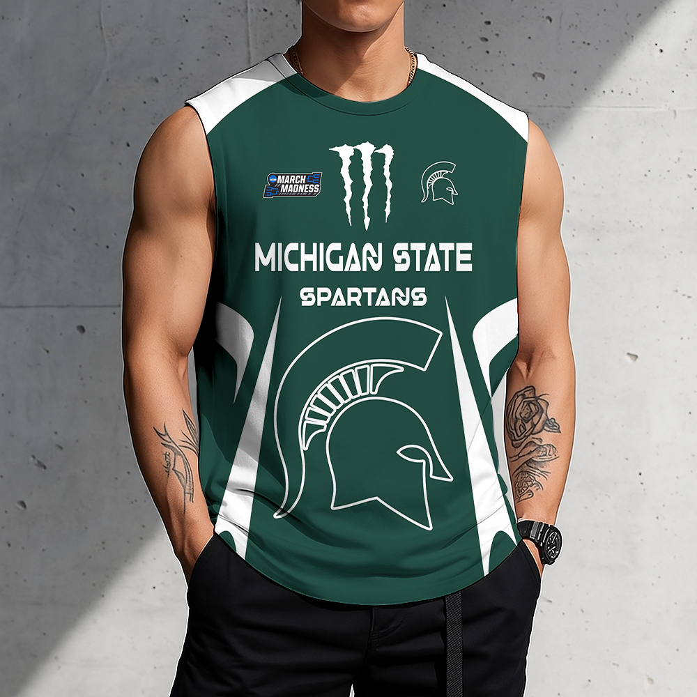 3D PRINT TEE NCAA MAM07 MSS MS SPARTANS MEN'S GYM SHIRT