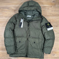 Stone Island Crinkle Reps R-NY Down Parka in Musk Green Ironleague