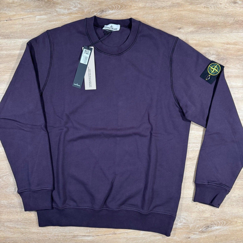 Stone Island Organic Cotton Fleece Sweatshirt in Dark Burgundy Ironleague