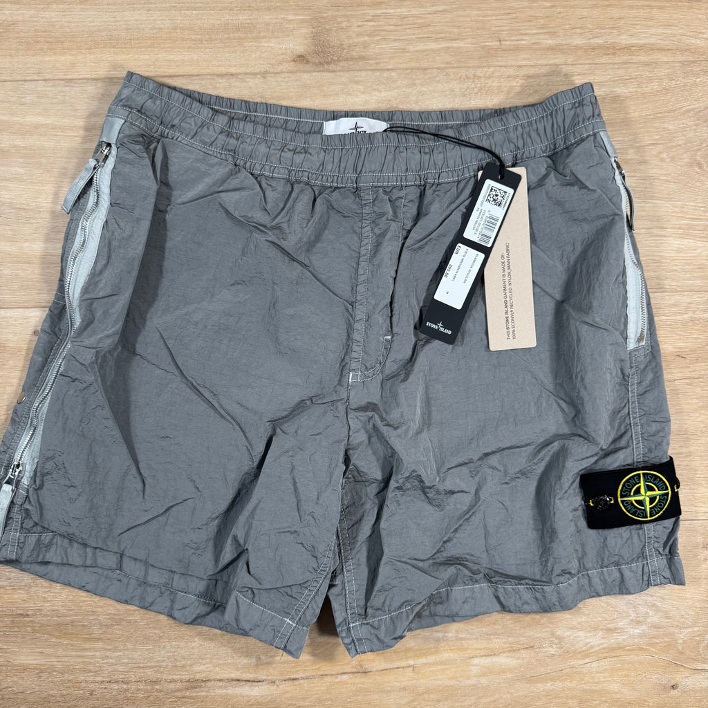 Stone Island Nylon Metal Bermuda Shorts in Pearl Grey Ironleague