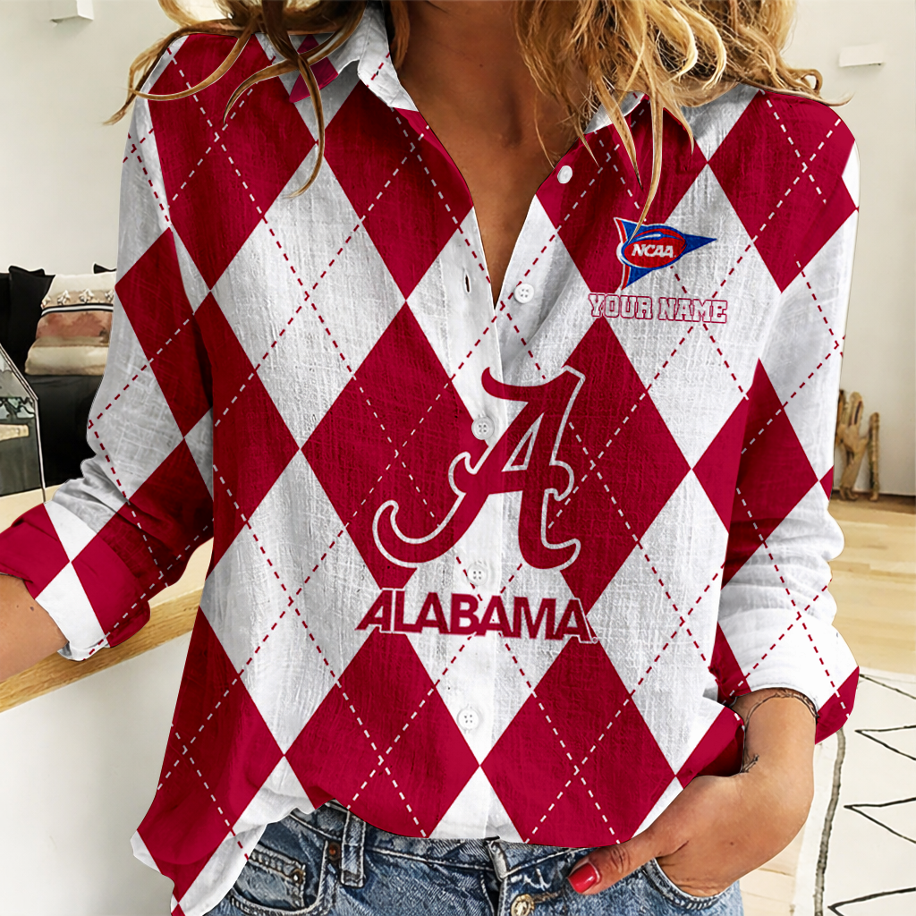 LIMITED DROP NCAA FBS08 ABC AB CRIMSON TIDE WOMEN CASUAL SHIRT FOR FAN