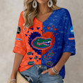 LIMITED DROP NCAA CWS08 FLG FLORIDA GATORS WOMEN'S HEART V-NECK LONG SLEEVE SHIRT