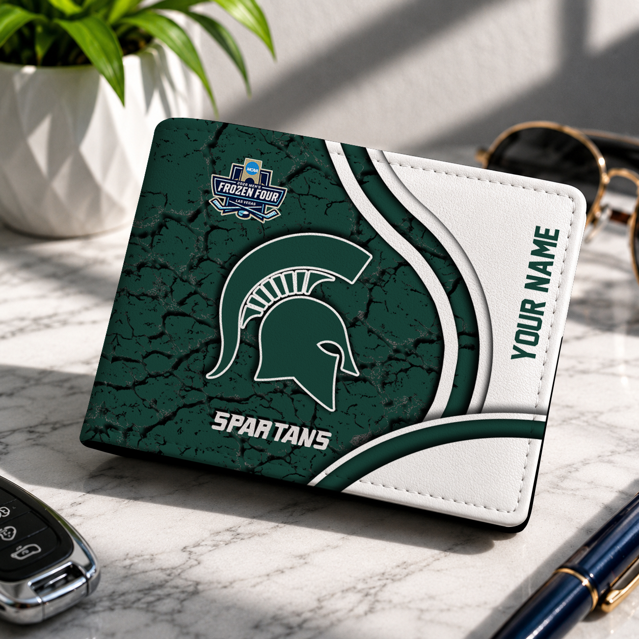 FINAL CLEARANCE NCAA MFF08 MSS MICHIGAN STATE SPARTANS LEATHER WALLET