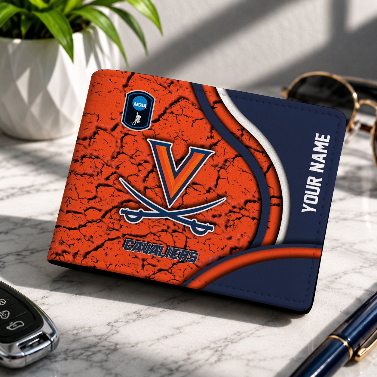 VIRAL EDITION NCAA CFH08 VIC VIRGINIA CAVALIERS LEATHER WALLET