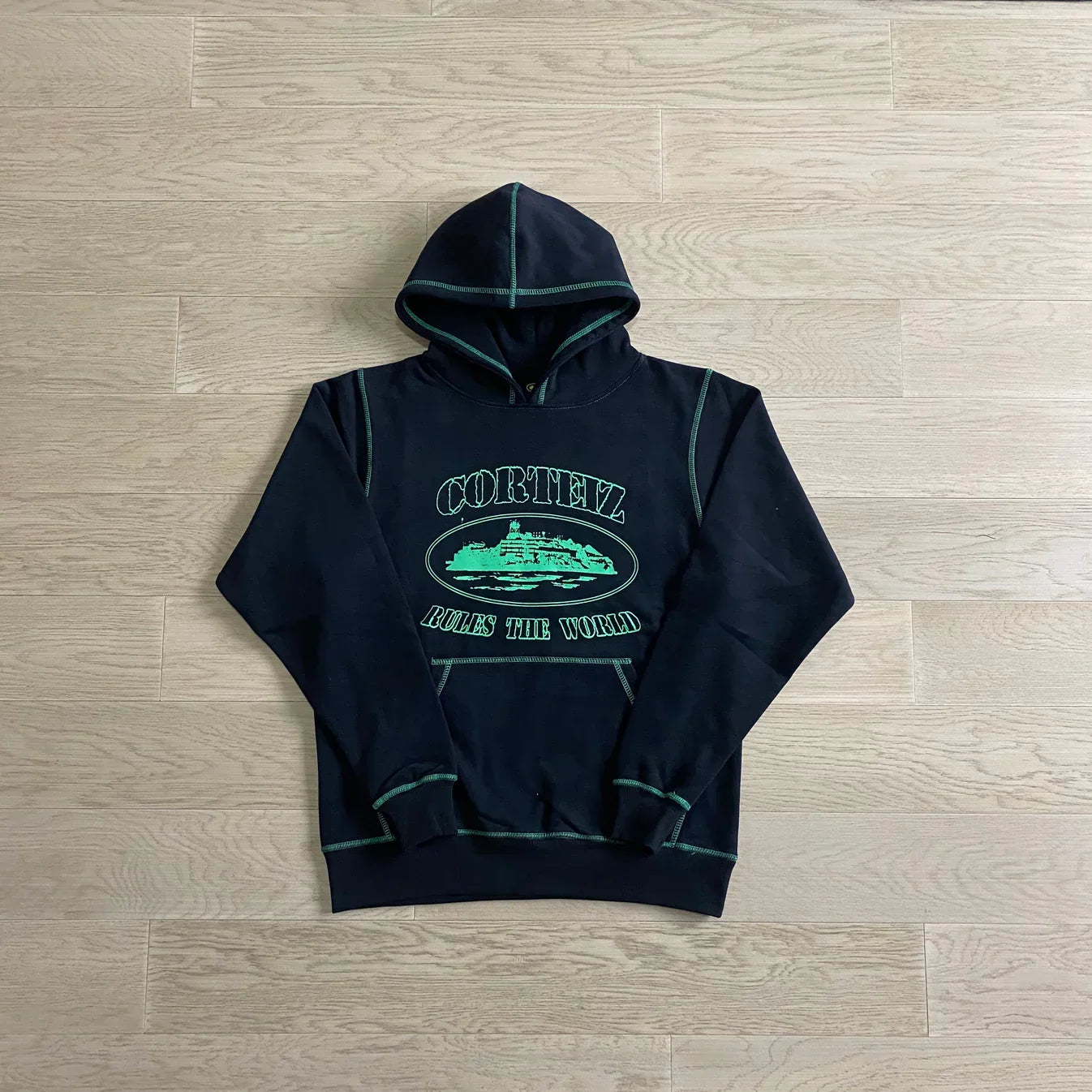 Corteiz Alcatraz Hoodie - Black/Green Ironleague