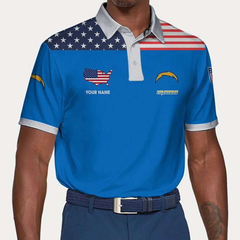 LIMITED EDITION - NEW CUSTOMIZED NFL09 LAC LOS ANGELES CHARGERS POLO SHIRT