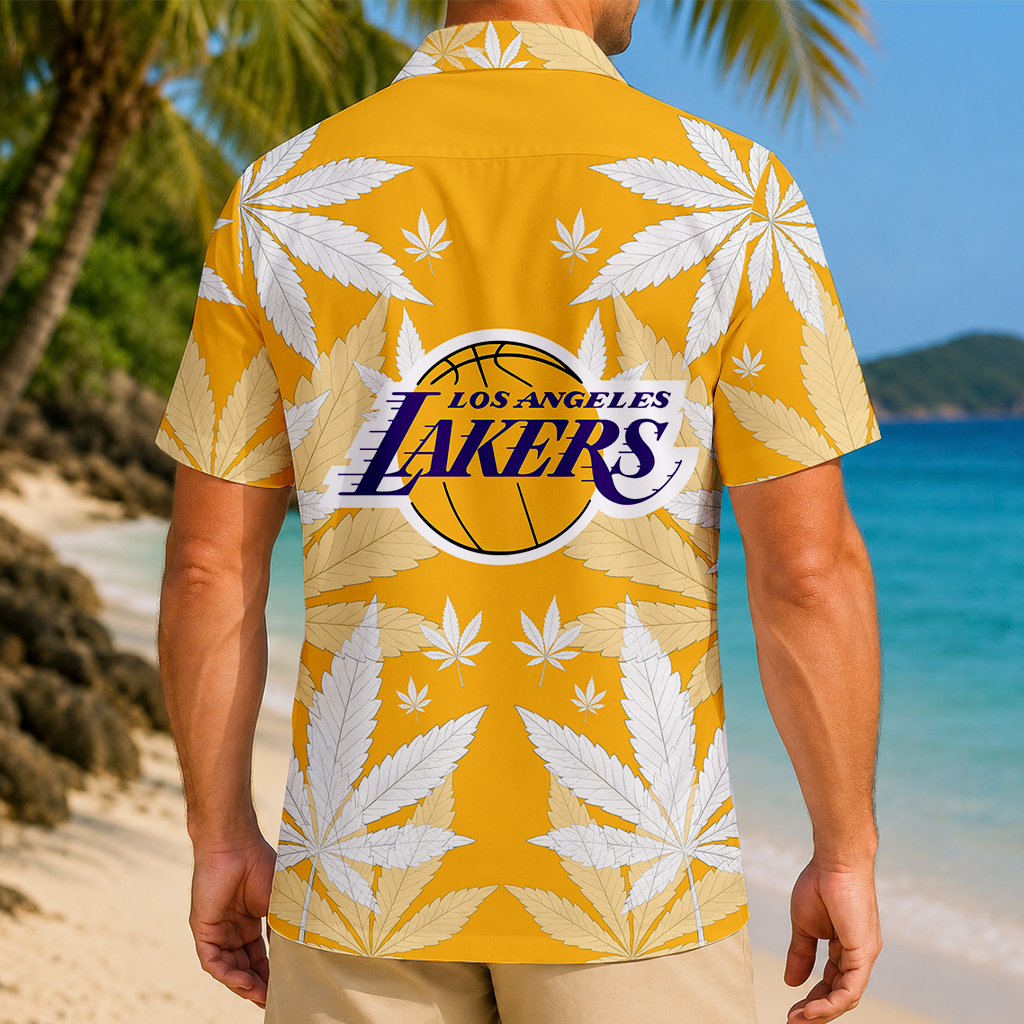 FINAL SALE - NEW CUSTOMIZED NBA09 LLA LOS ANGELES LAKERS UNISEX HAWAIIAN SHIRT