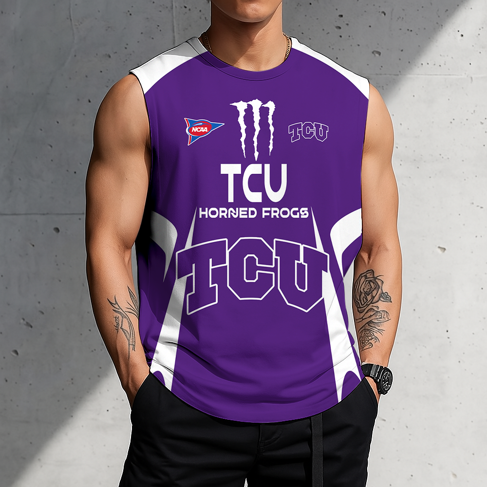 3D PRINT TEE NCAA FBS09 THF TC HORNED FROGS MEN'S GYM SHIRT