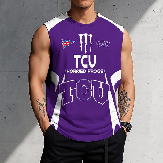 3D PRINT TEE NCAA FBS09 THF TC HORNED FROGS MEN'S GYM SHIRT