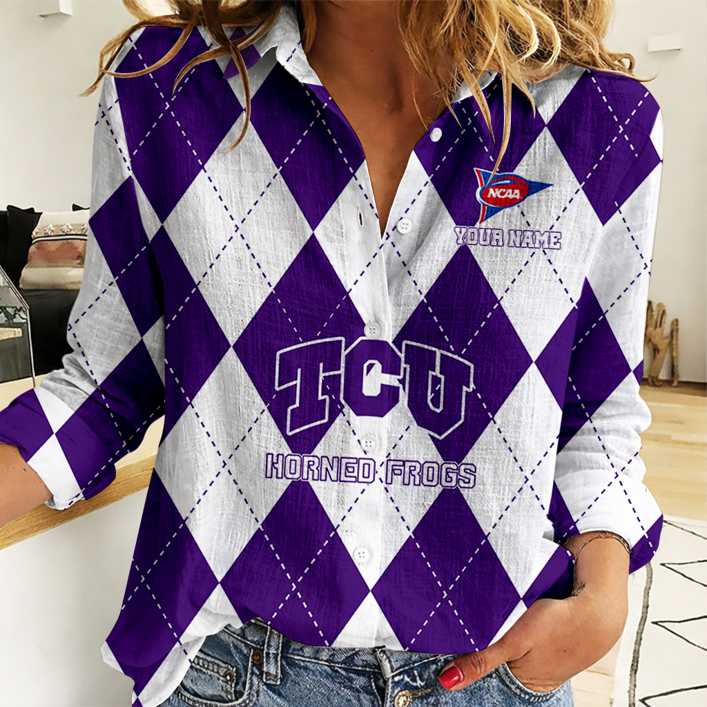 LIMITED DROP NCAA FBS09 THF TC HORNED FROGS WOMEN CASUAL SHIRT FOR FAN