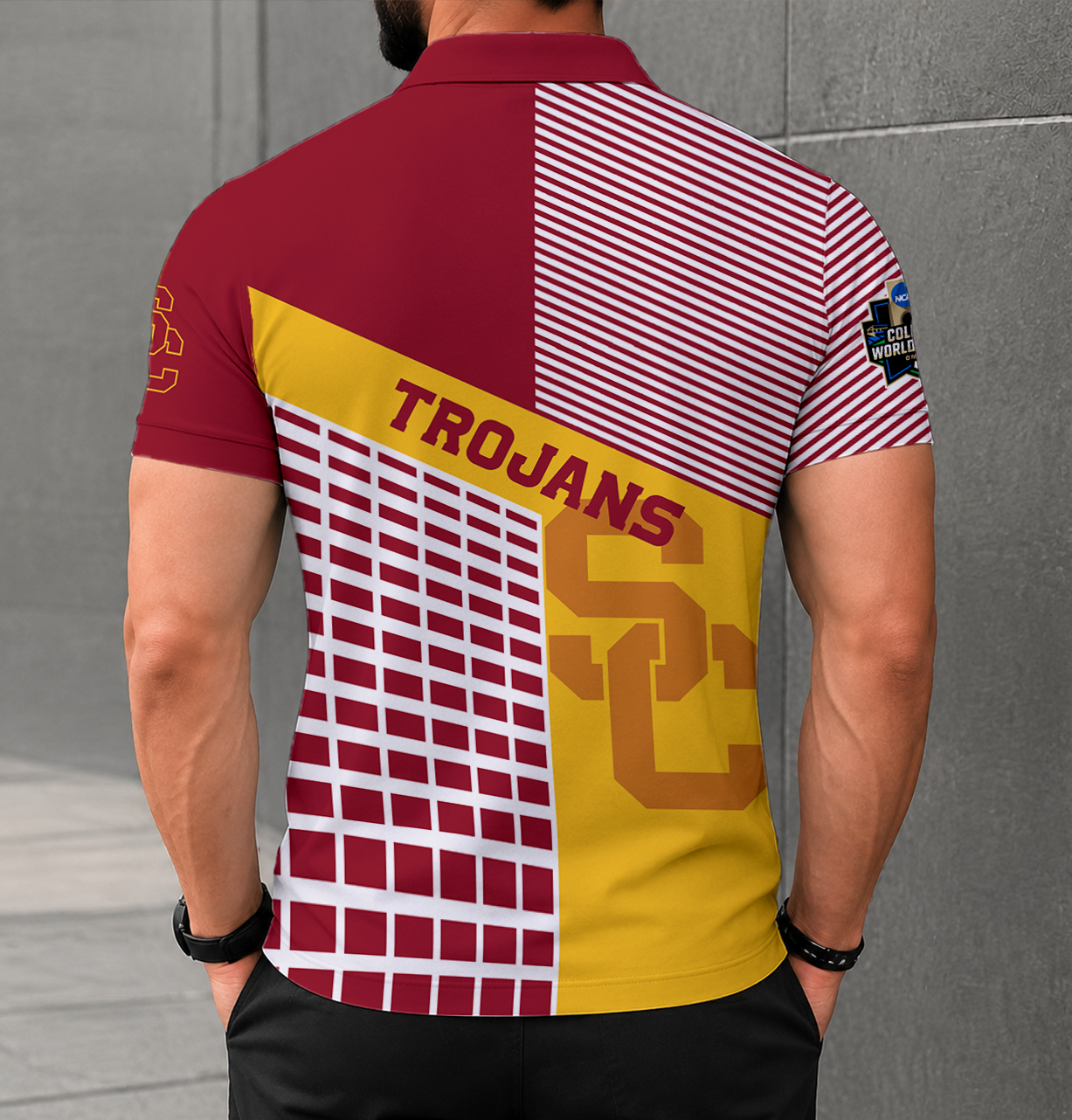 LIMITED EDITION - NEW CUSTOMIZED NCAA CWS09 USC USC TROJANS POLO SHIRT