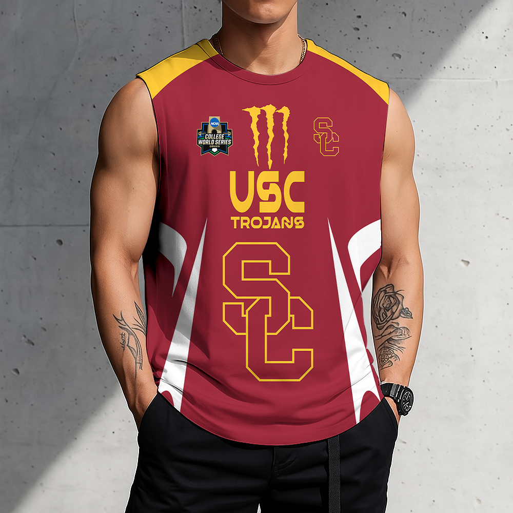 3D PRINT TEE NCAA CWS09 USC USC TROJANS MEN'S GYM SHIRT