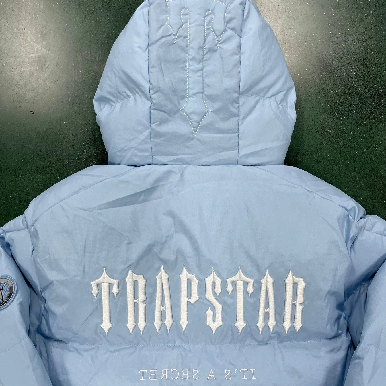Trapstar Decoded Hooded Puffer 2.0 Jacket - Ice Blue Ironleague