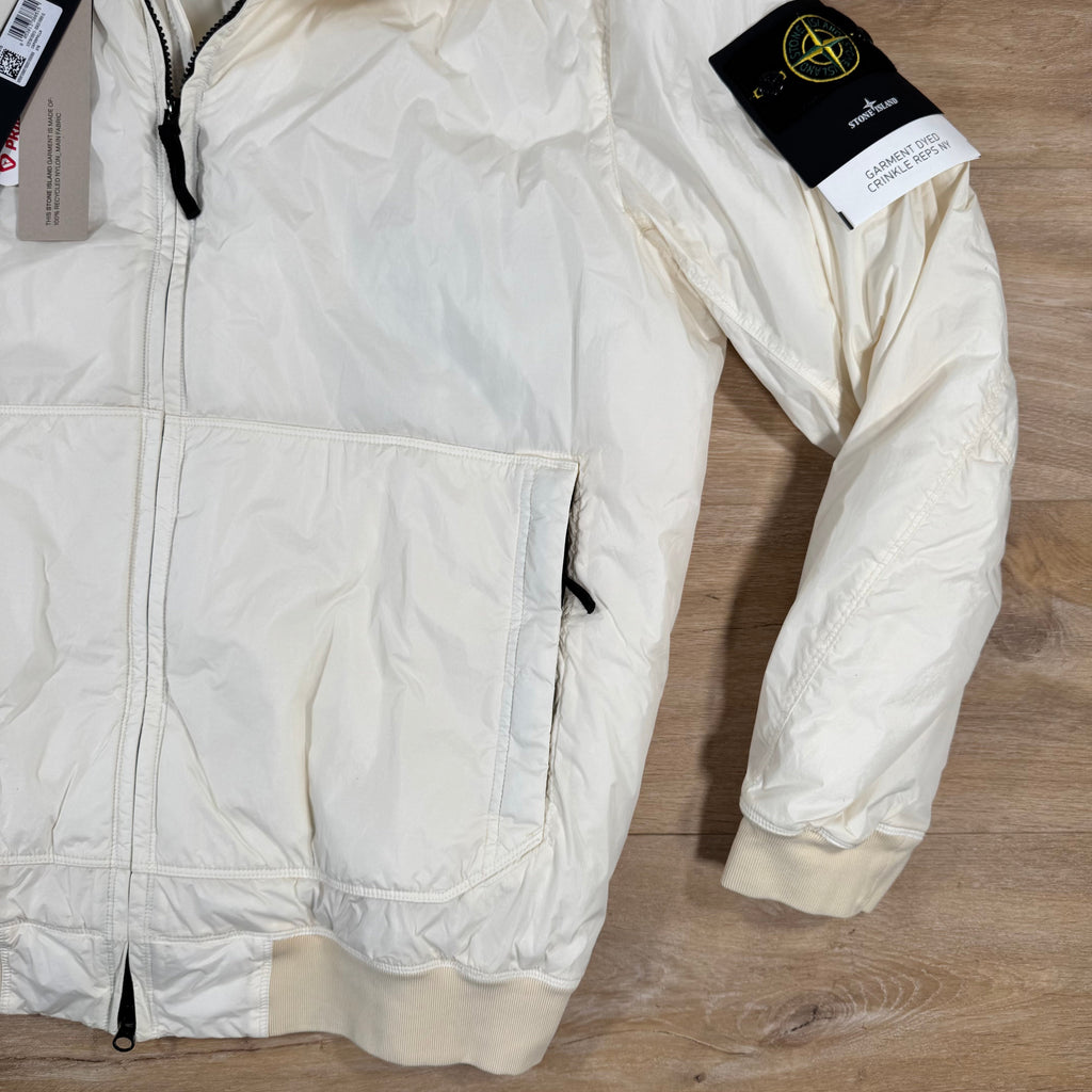 Stone Island Crinkle Reps NY Padded Jacket in Ivory Ironleague
