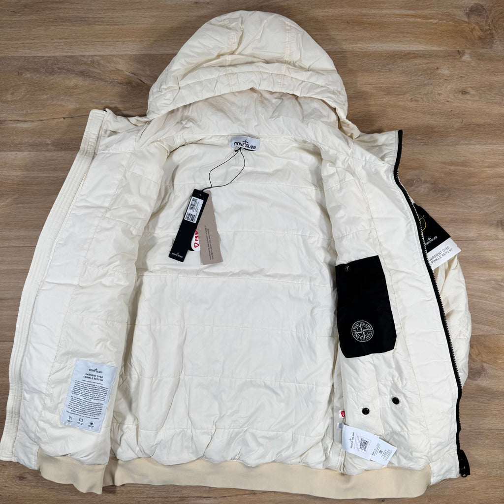 Stone Island Crinkle Reps NY Padded Jacket in Ivory Ironleague