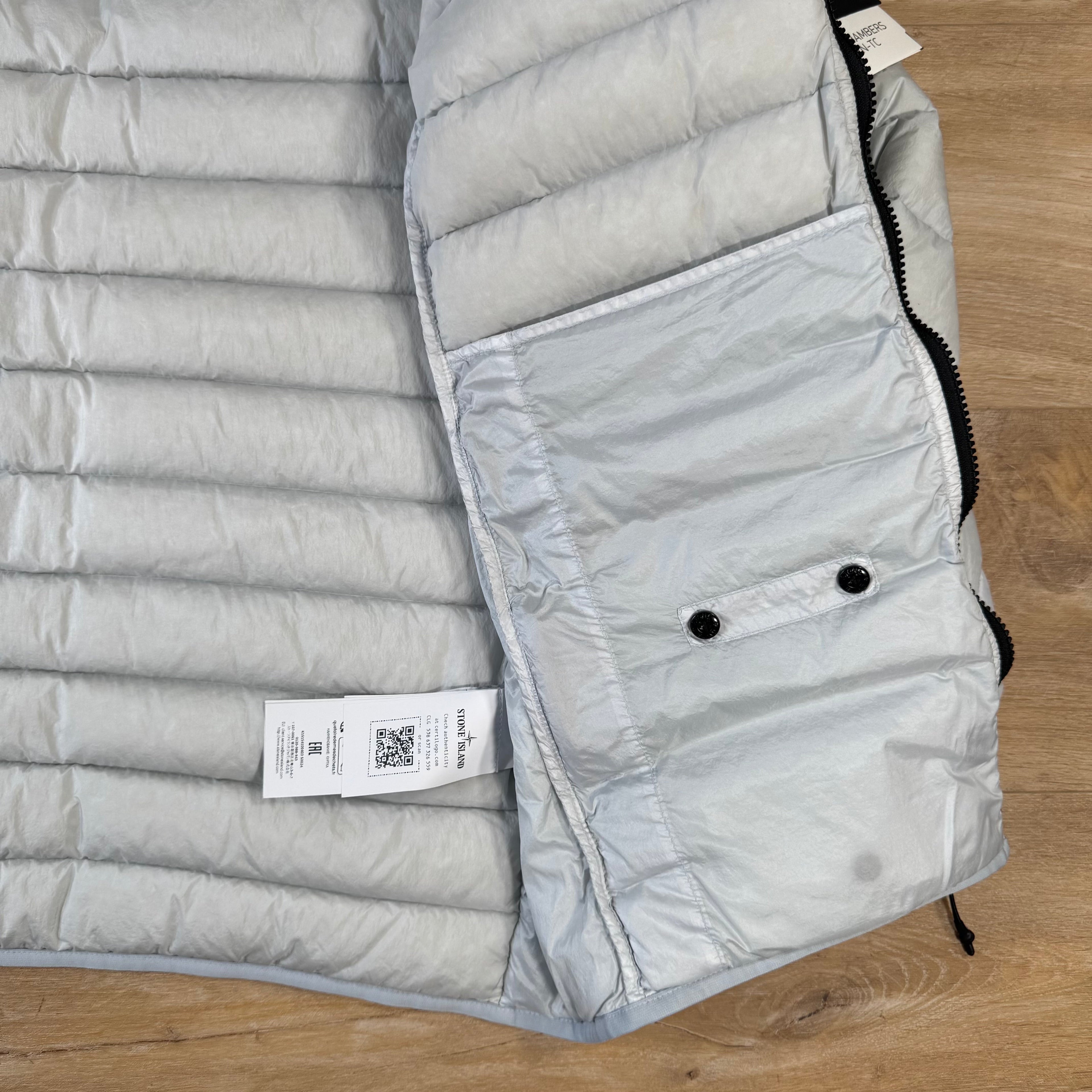 Stone Island Loom Woven Nylon Down-TC Jacket in Sky Blue Ironleague