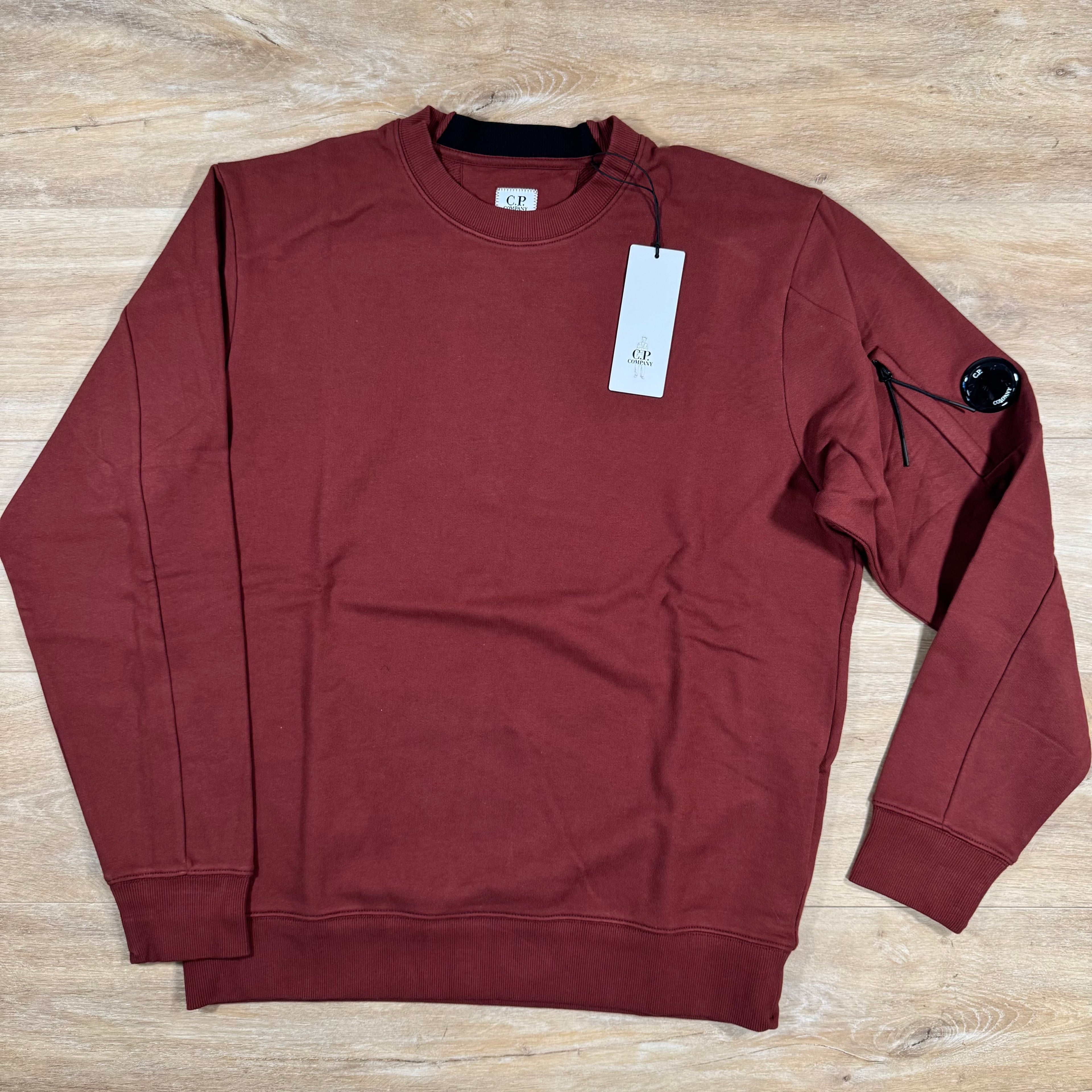 CP Company Diagonal Raised Fleece Lens Sweatshirt in Sable - Brown Ironleague