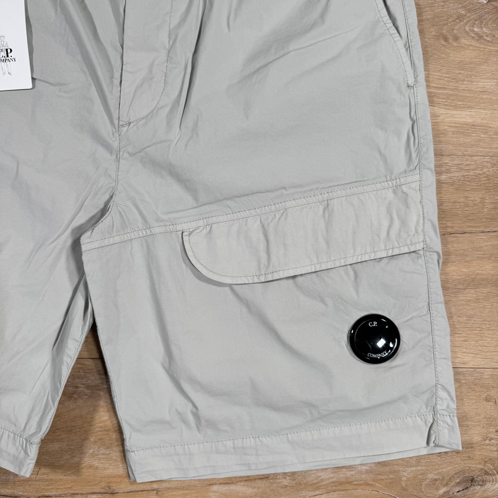 CP Company 50 Fili Stretch Cargo Shorts in Blue Fox - Grey Ironleague