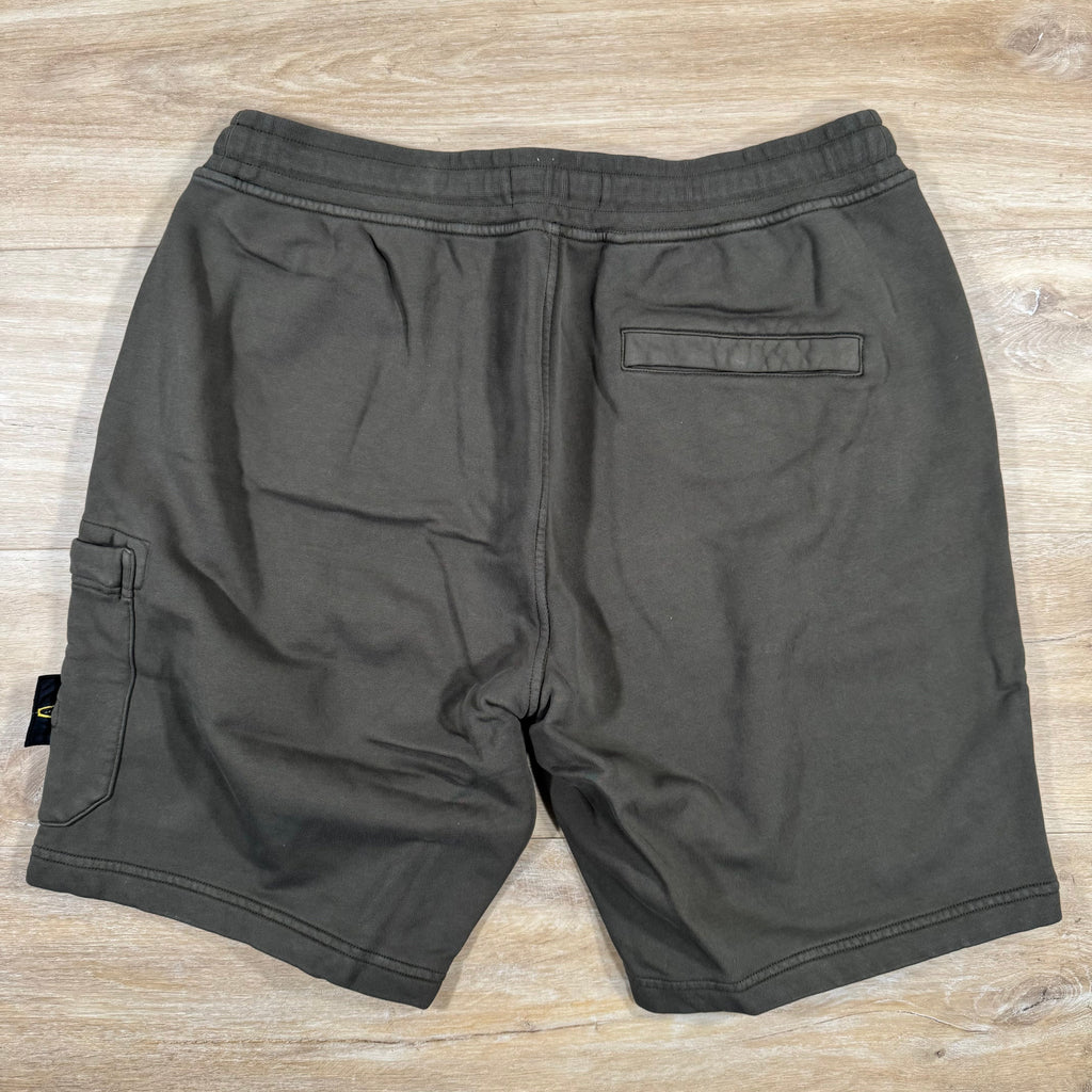 Stone Island Organic Cotton Fleece Shorts in Military Green Ironleague