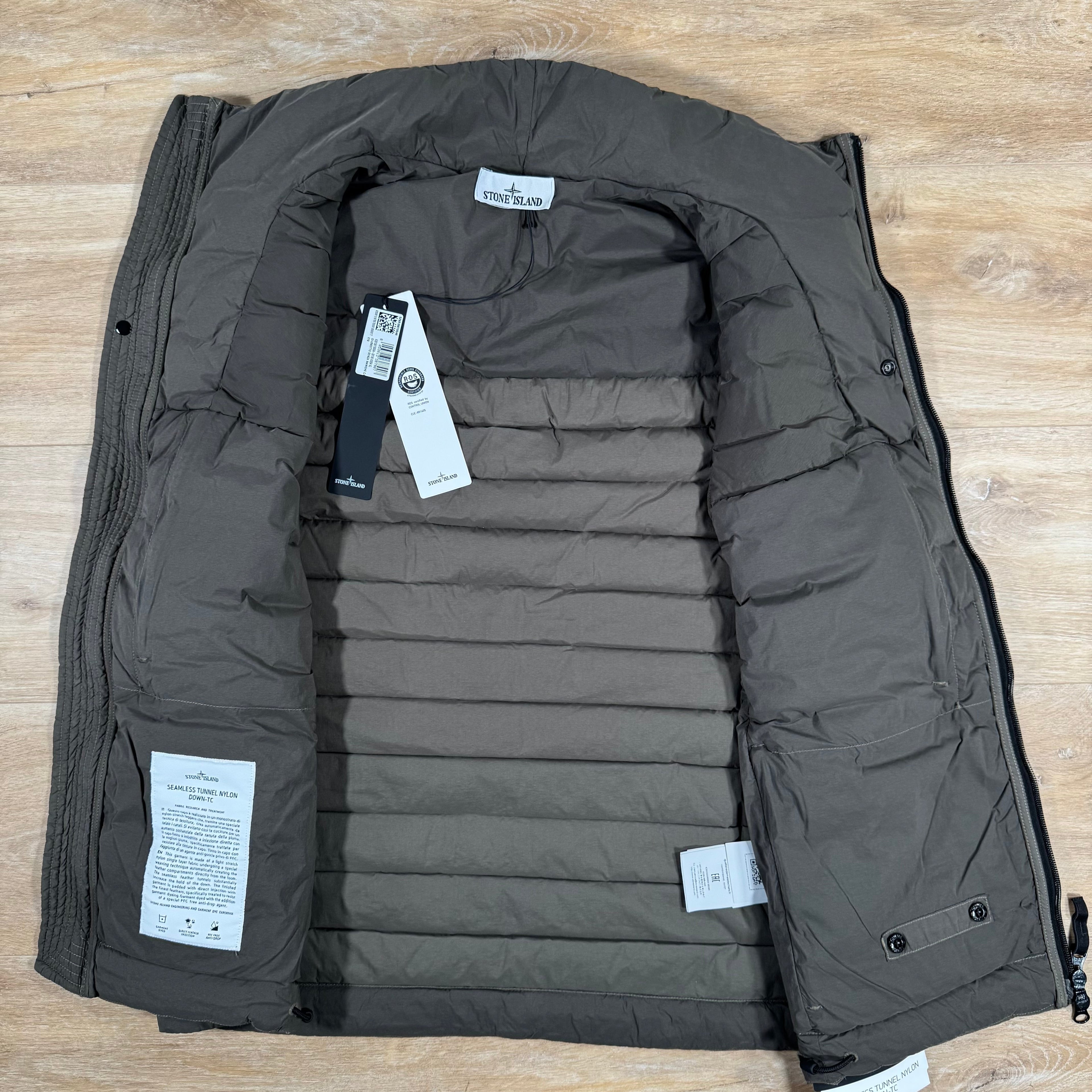 Stone Island Seamless Tunnel Nylon Down-TC Vest in Military Green Ironleague
