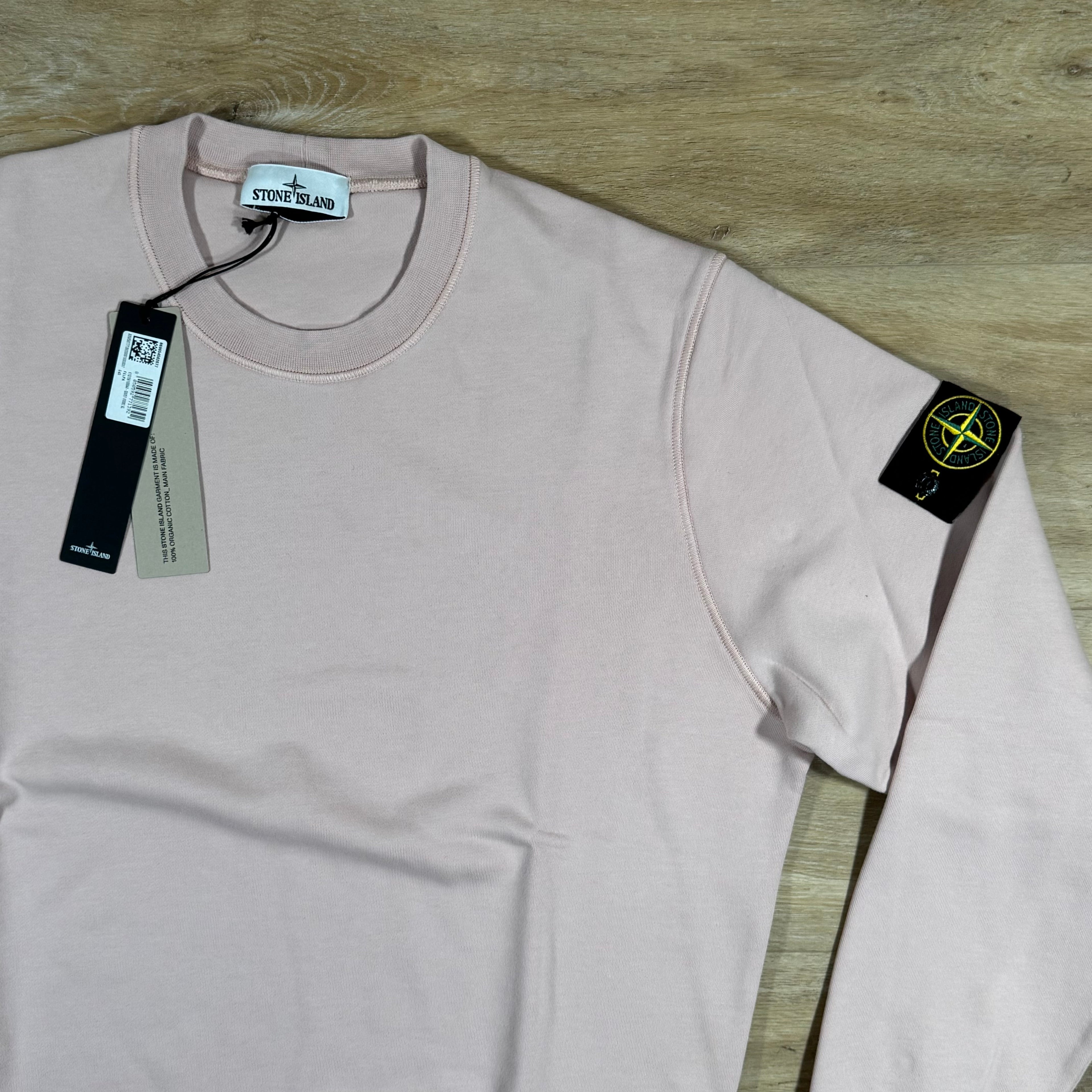 Stone Island Organic Cotton Fleece Sweatshirt in Antique Rose Ironleague