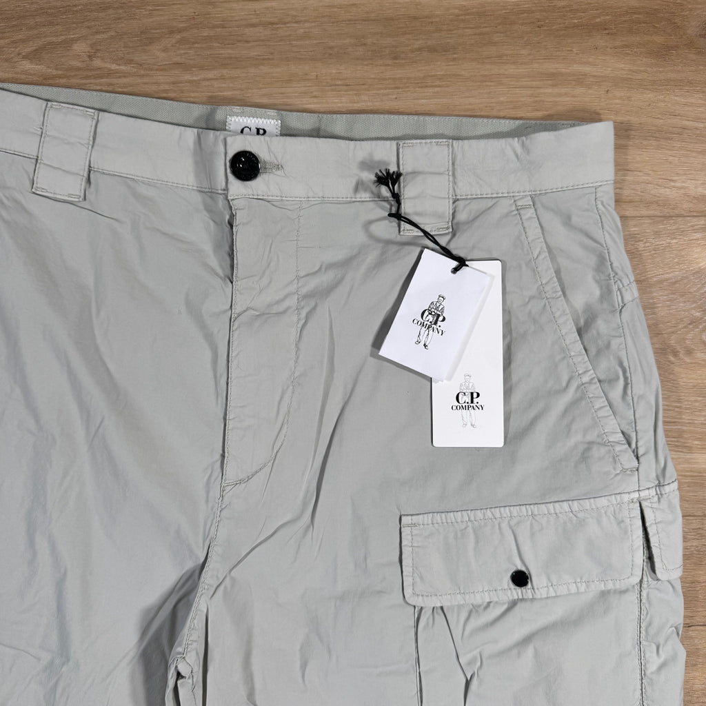 CP Company 50 Fili Stretch Cargo Shorts in Blue Fox - Grey Ironleague
