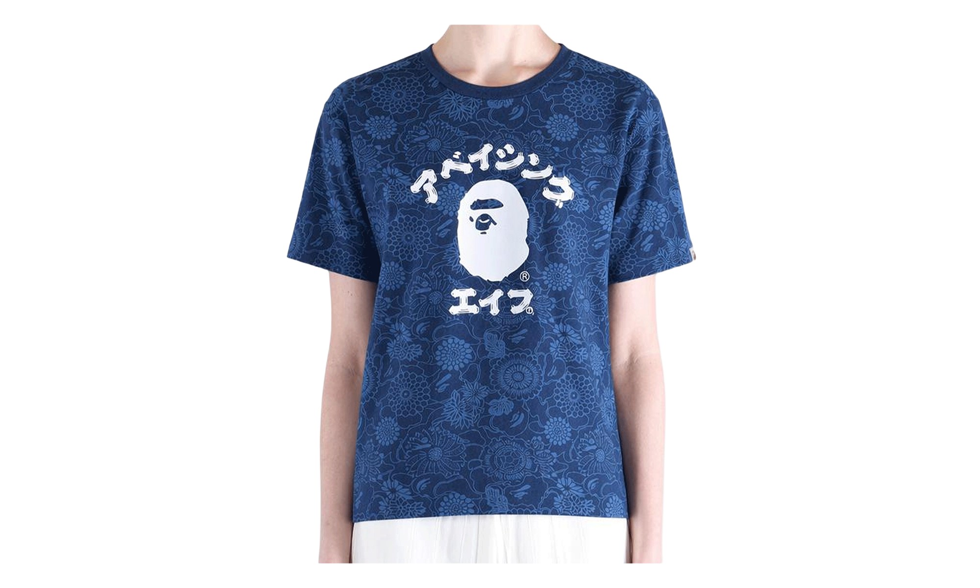 BAPE Japanese Art Camo College Tee Indigo 1M30109305 ING
