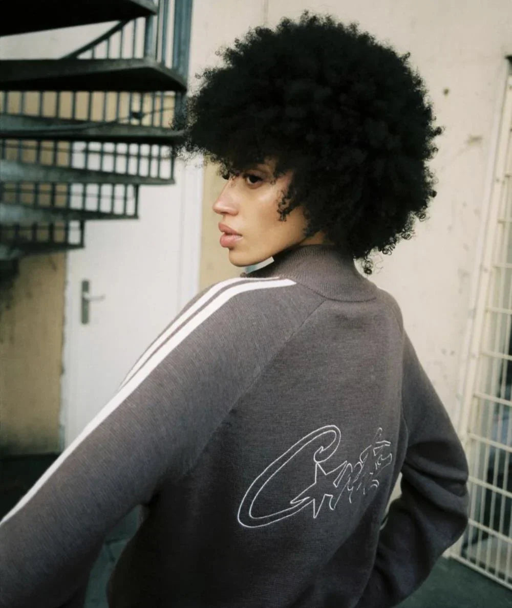 Corteiz Knit Up Zip-Up Fleece - Brown Ironleague