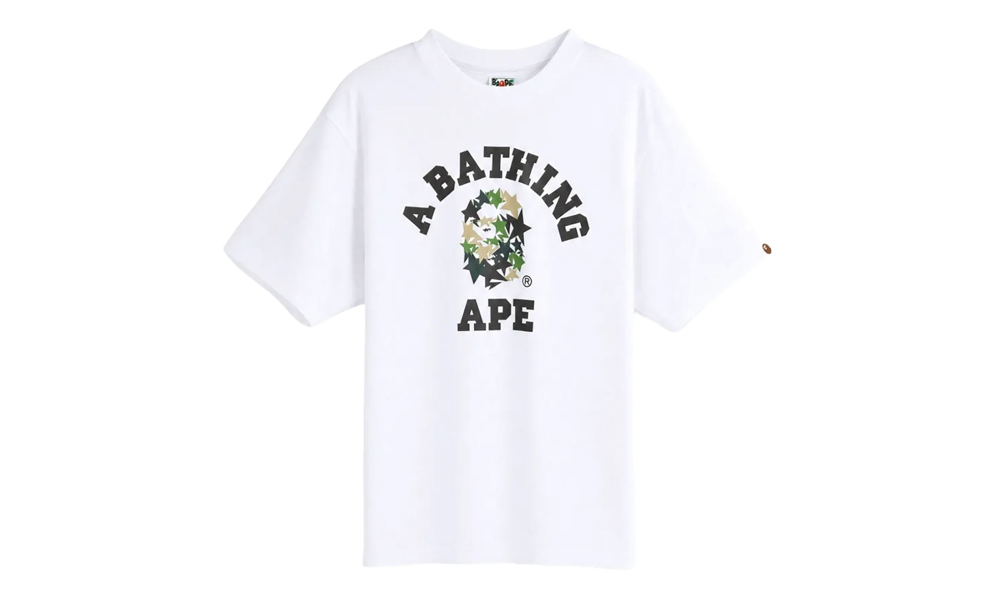 BAPE Sta College Relaxed Fit Tee White 1L80110314 WHT