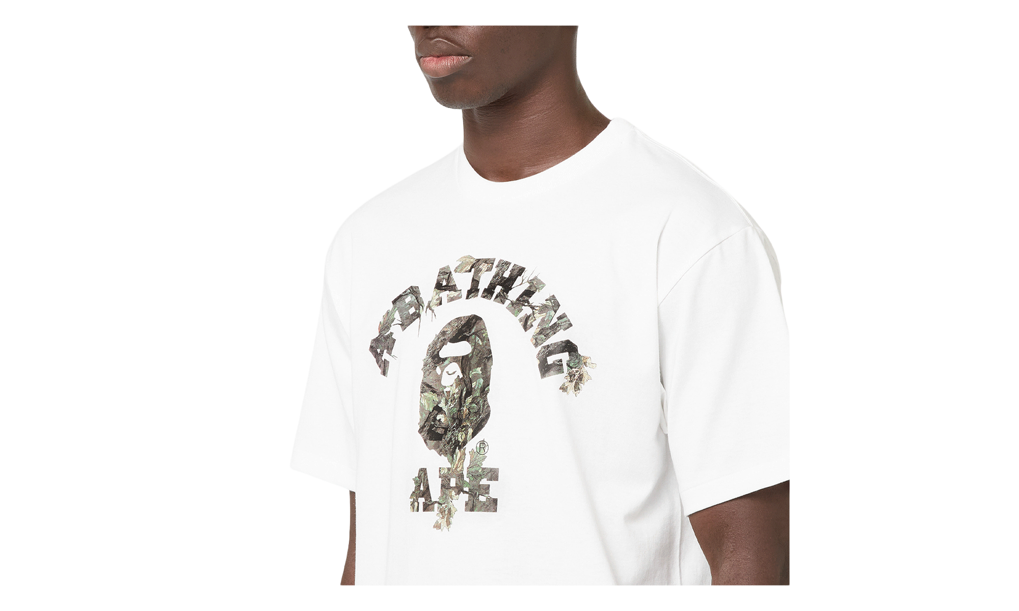 BAPE Tree Edge Camo College Tee White / Brown 1L80 110 030 WHT