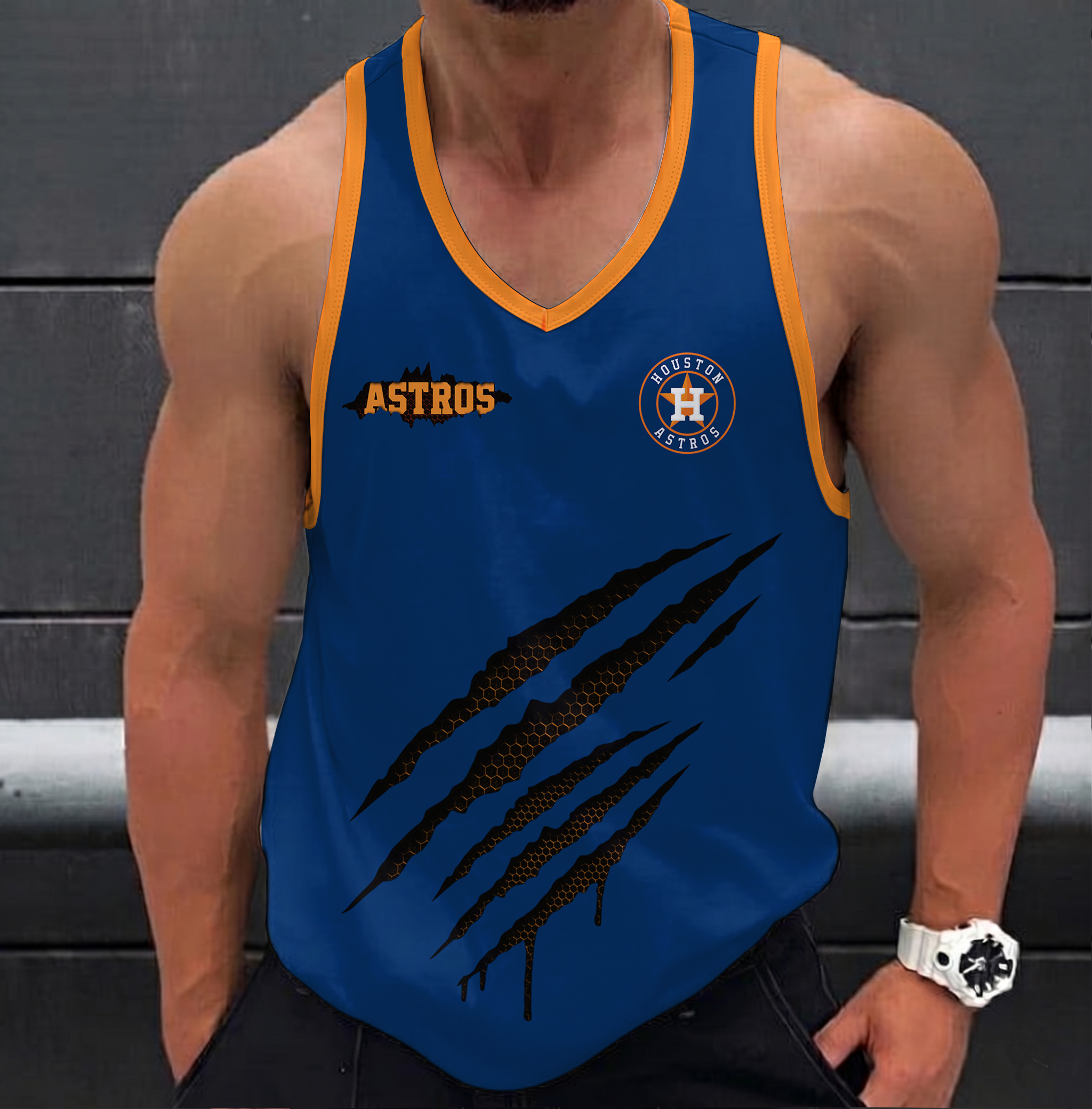 FINAL SALE - NEW CUSTOMIZED MLB10 HOUSTON ASTROS UNISEX TANK TOP