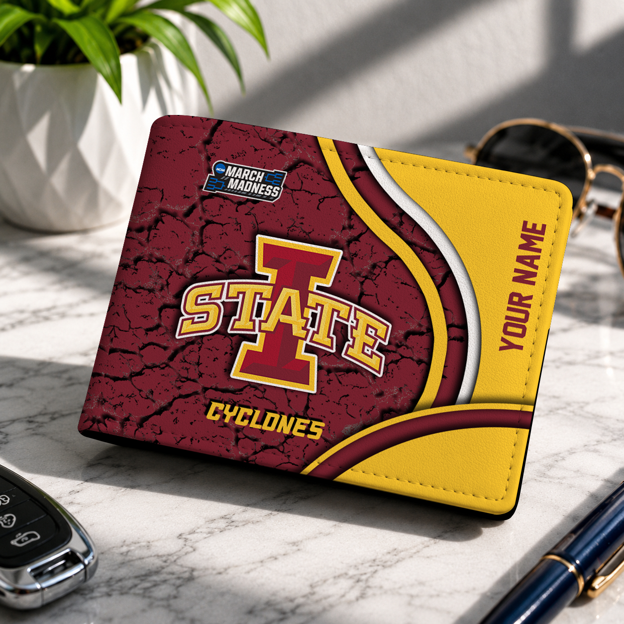 FINAL CLEARANCE NCAA MAM10 ISC IOWA STATE CYCLONES LEATHER WALLET