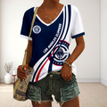 FINAL SALE - NEW CUSTOMIZED NBA10 LCL LOS ANGELES CLIPPERS V-NECK FEMALE SHIRT