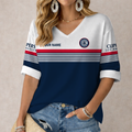 FINAL SALE - NEW CUSTOMIZED NBA10 LCL LOS ANGELES CLIPPERS WOMEN'S HEART V-NECK LONG SLEEVE SHIRT
