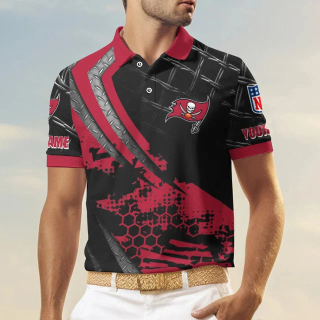 LIMITED EDITION - NEW CUSTOMIZED NFL10 TBB TAMPA BAY BUCCANEERS POLO SHIRT