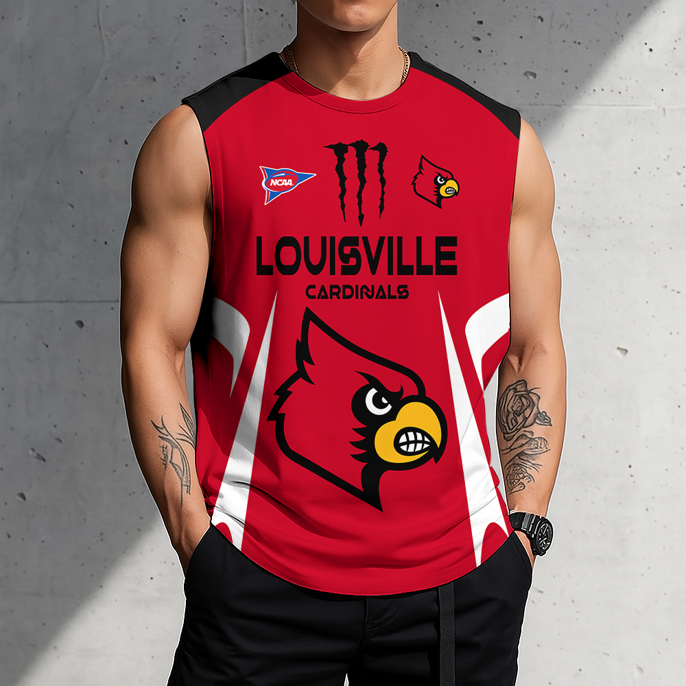 3D PRINT TEE NCAA FBS10 ULC UL CARDINALS MEN'S GYM SHIRT