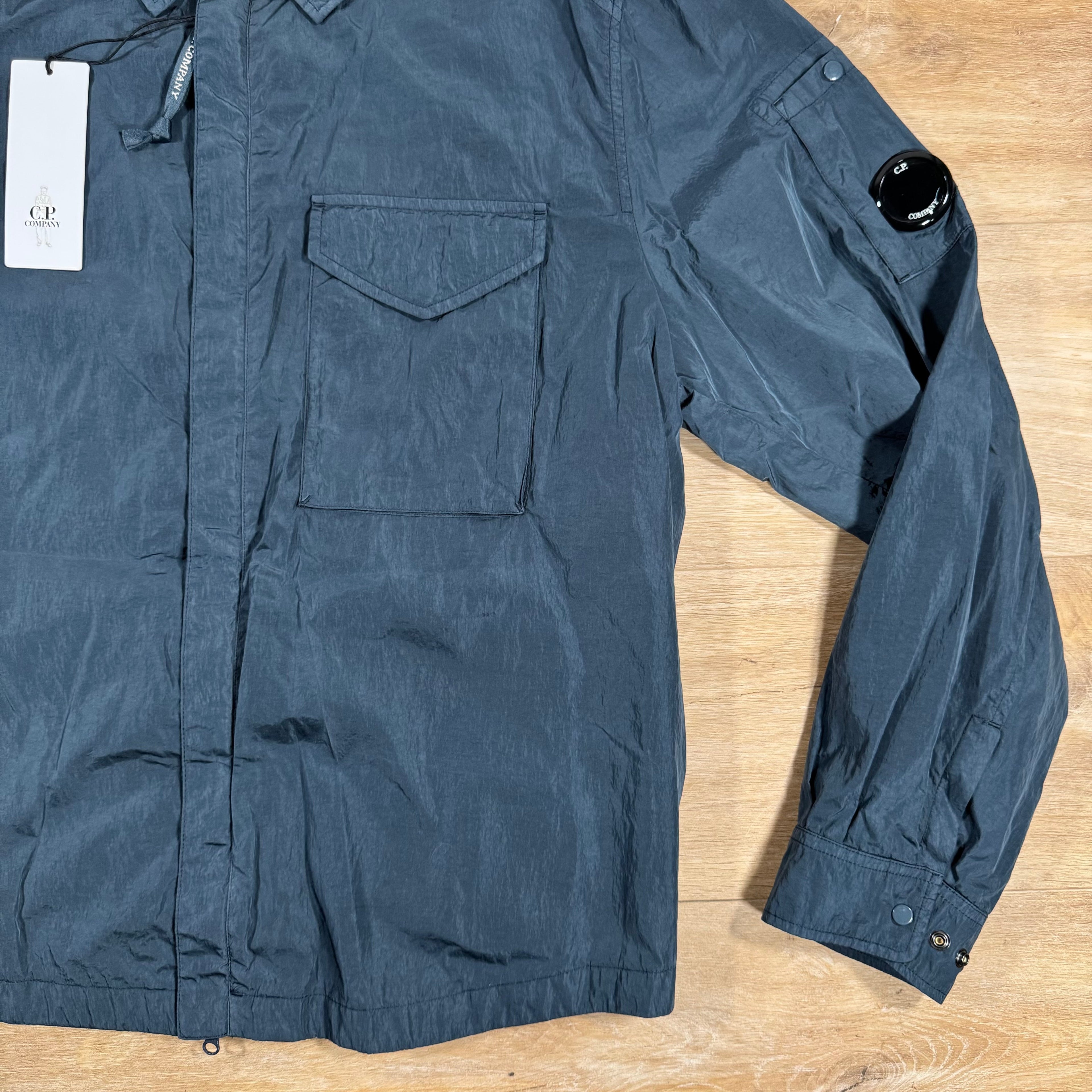 CP Company Chrome-R Lens Overshirt in India Ink Ironleague
